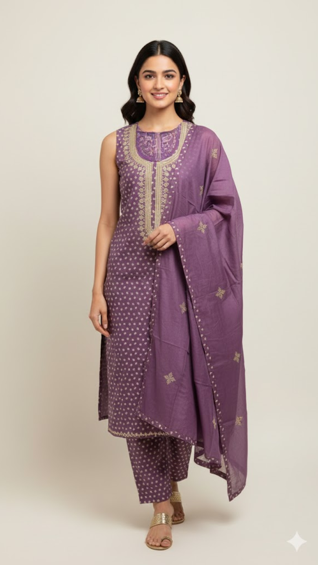 Pure Tussar Silk Temple Border Dress Material Set – Pink | Top, Bottom & Dupatta