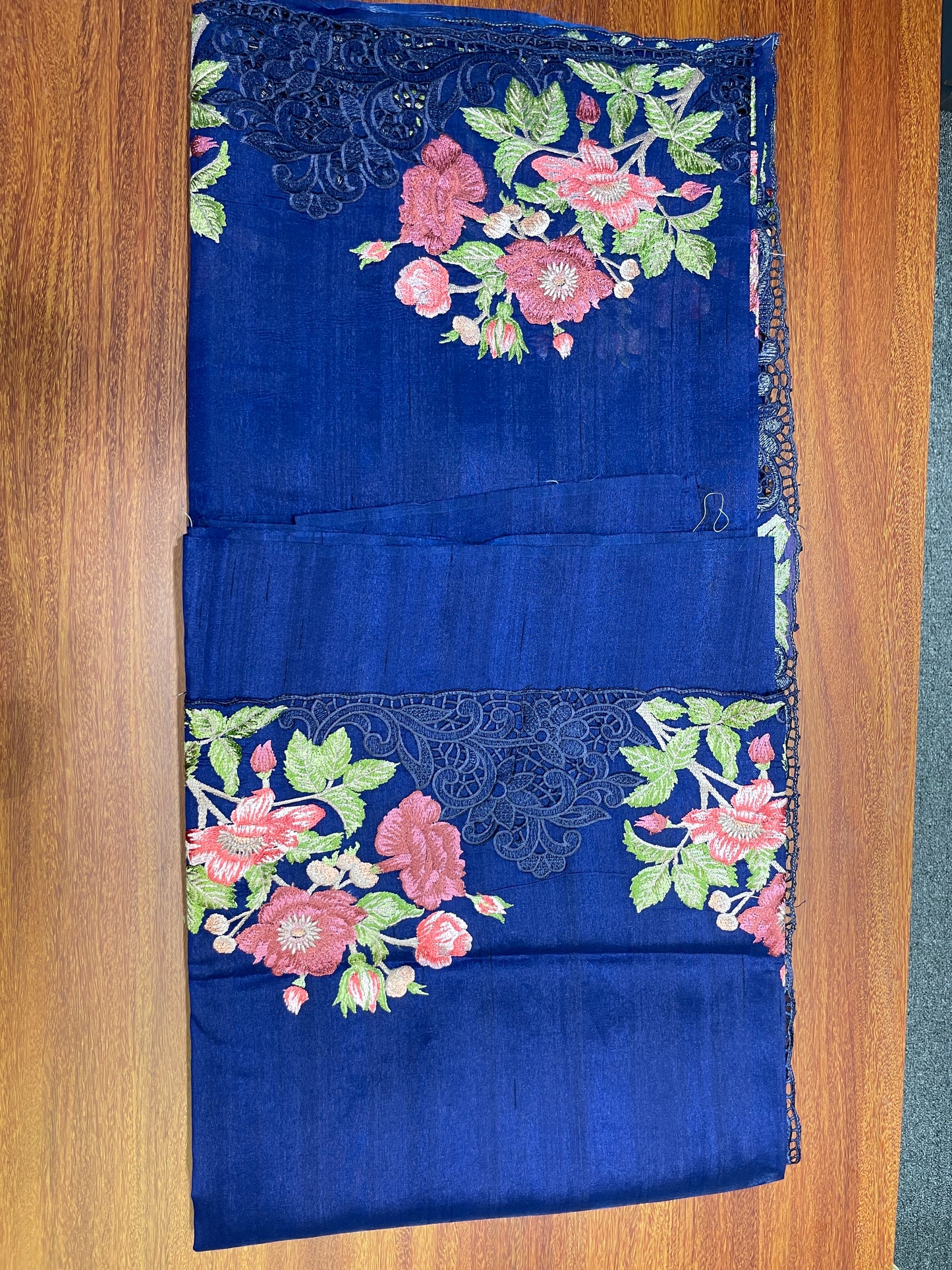 Embroidered tussar