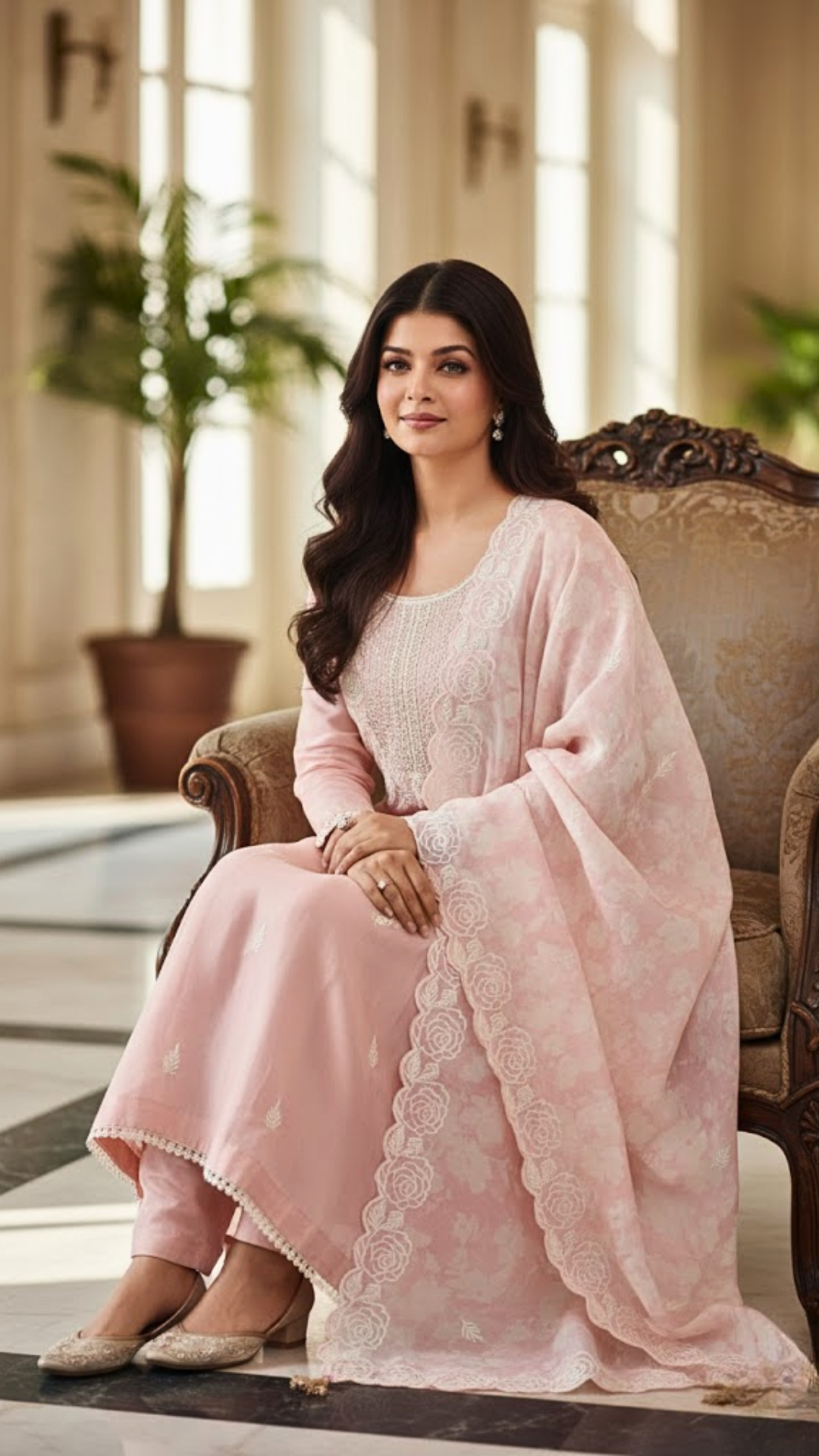 Blush Pink Cotton Silk 3-Piece Dress Material with Embroidery, Bead Work & Cutwork Dupatta