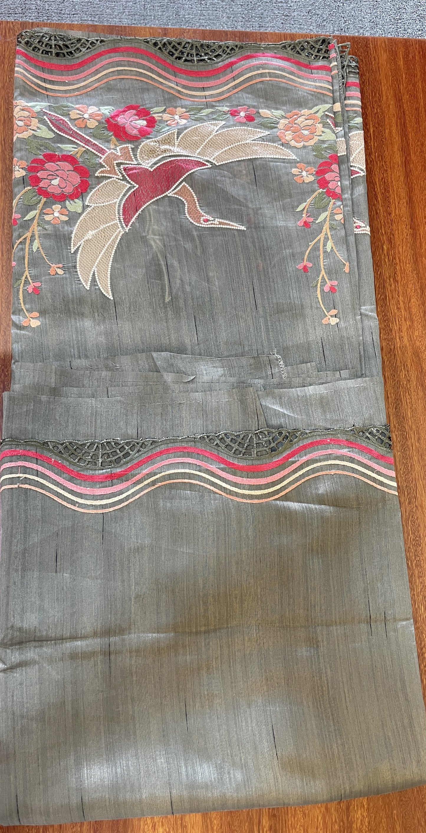 Embroidered tussar